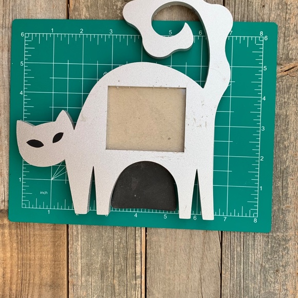 Y2K Vintage 90s Cat Photo Frame Silver Cat Picture Frame Artistic Abstract Cat - Picture 4 of 4